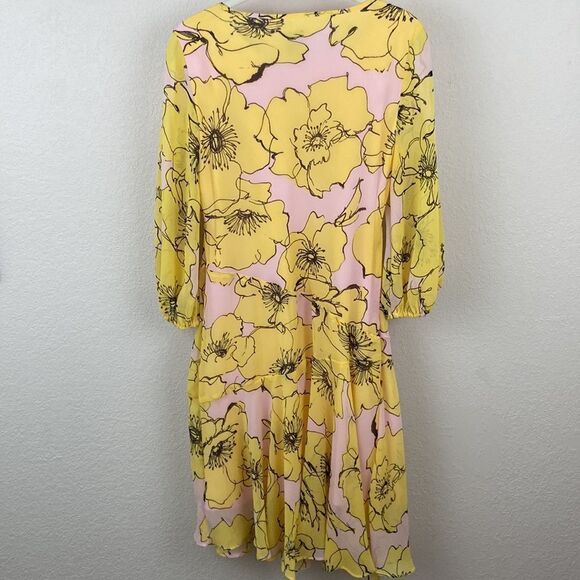 Taylor Floral Yellow and Pink Dress size 8 - Picture 8 of 10